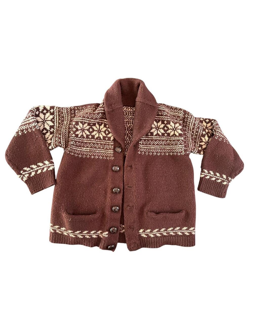 Vintage 100% Wool Fair Isle Cardigan